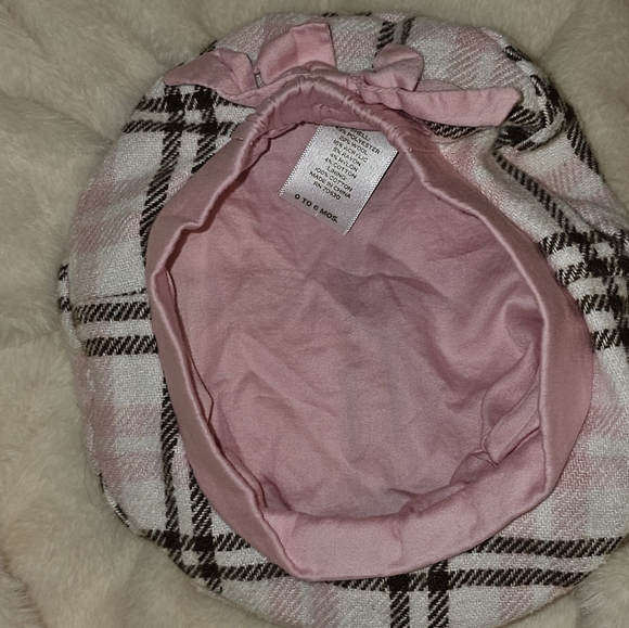 Janie and Jack baby girl Brown top w/ pink/ brown flat cap 6/12mos - Picture 4 of 8